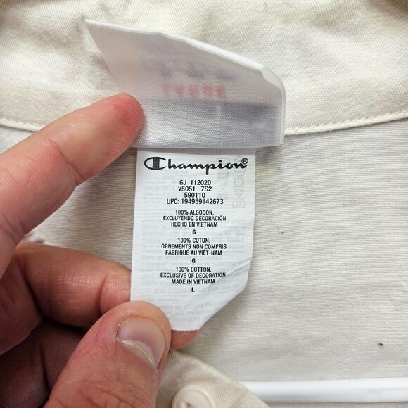 Champion X Urban Outfitters Exclusive Woven Rally Jacket Mens Size Large Cream - Picture 7 of 11